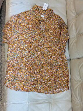 Earthbound Yellow Butterfly Button Up